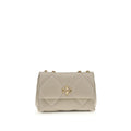Tory Burch Kira Diamond Small Shoulder Bag Quilted Lambskin Beige