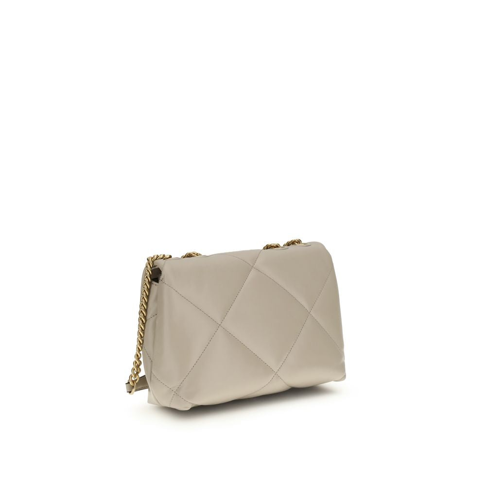 Tory Burch Kira Diamond Small Shoulder Bag Quilted Lambskin Beige
