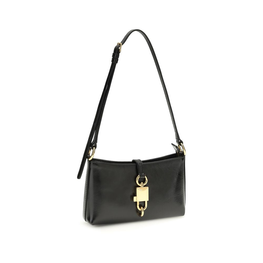 dolce gabbana the lock bag black calf leather adjustable strap detail
side