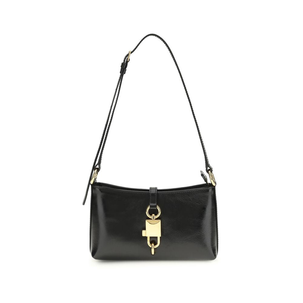 dolce gabbana the lock shoulder bag black calf leather padlock closure