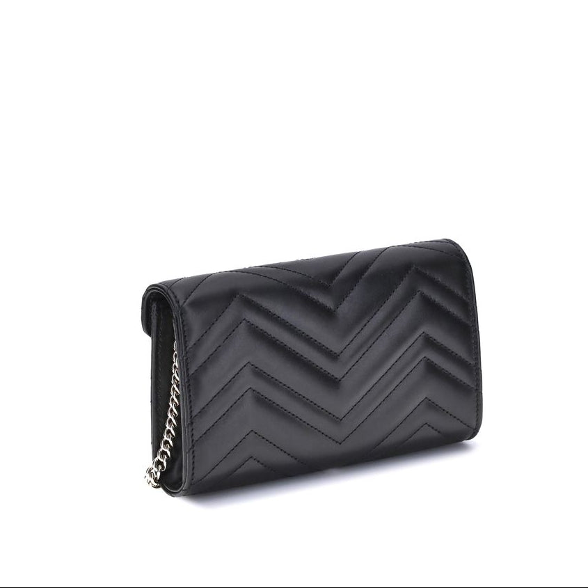 gucci gg marmont wallet on chain black leather crossbody wallet 20cm