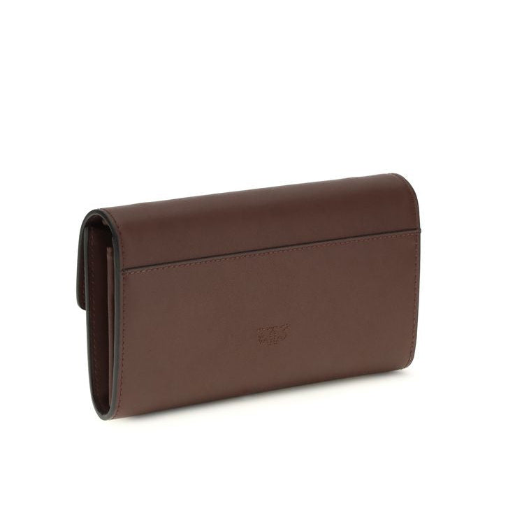 pinko love one chain wallet calf leather iconic logo rear