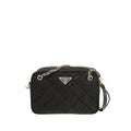 Prada black nylon crossbody bag triangle logo