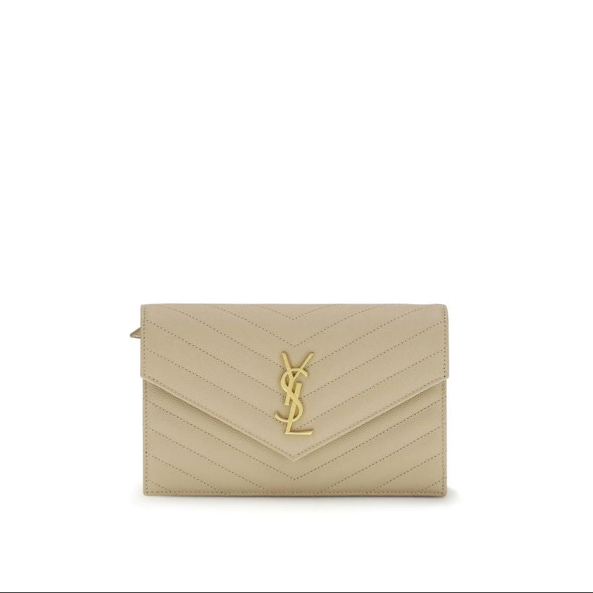 saint laurent beige leather mini shoulder bag chain strap detail