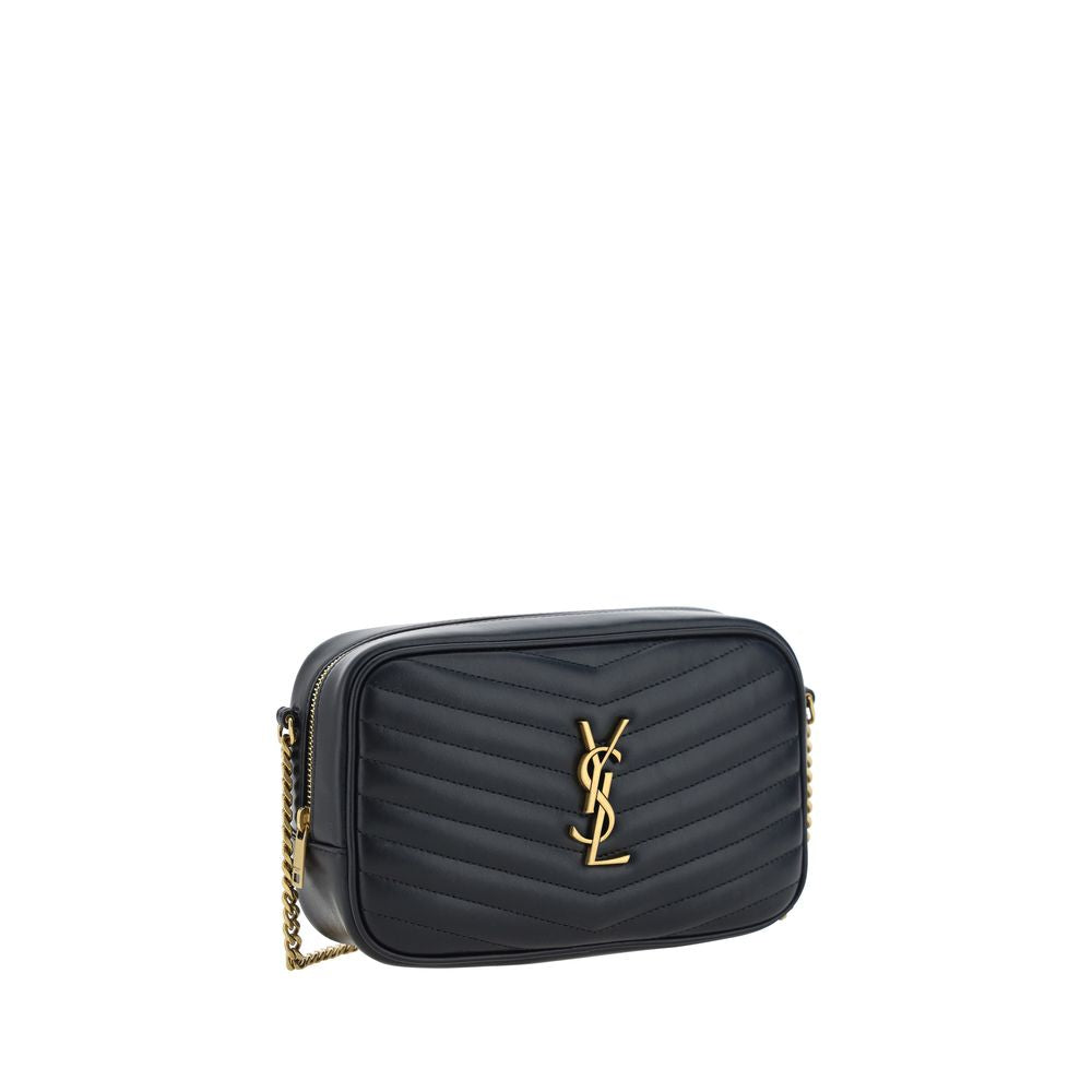 Saint Laurent Lou matelassé leather camera bag black side