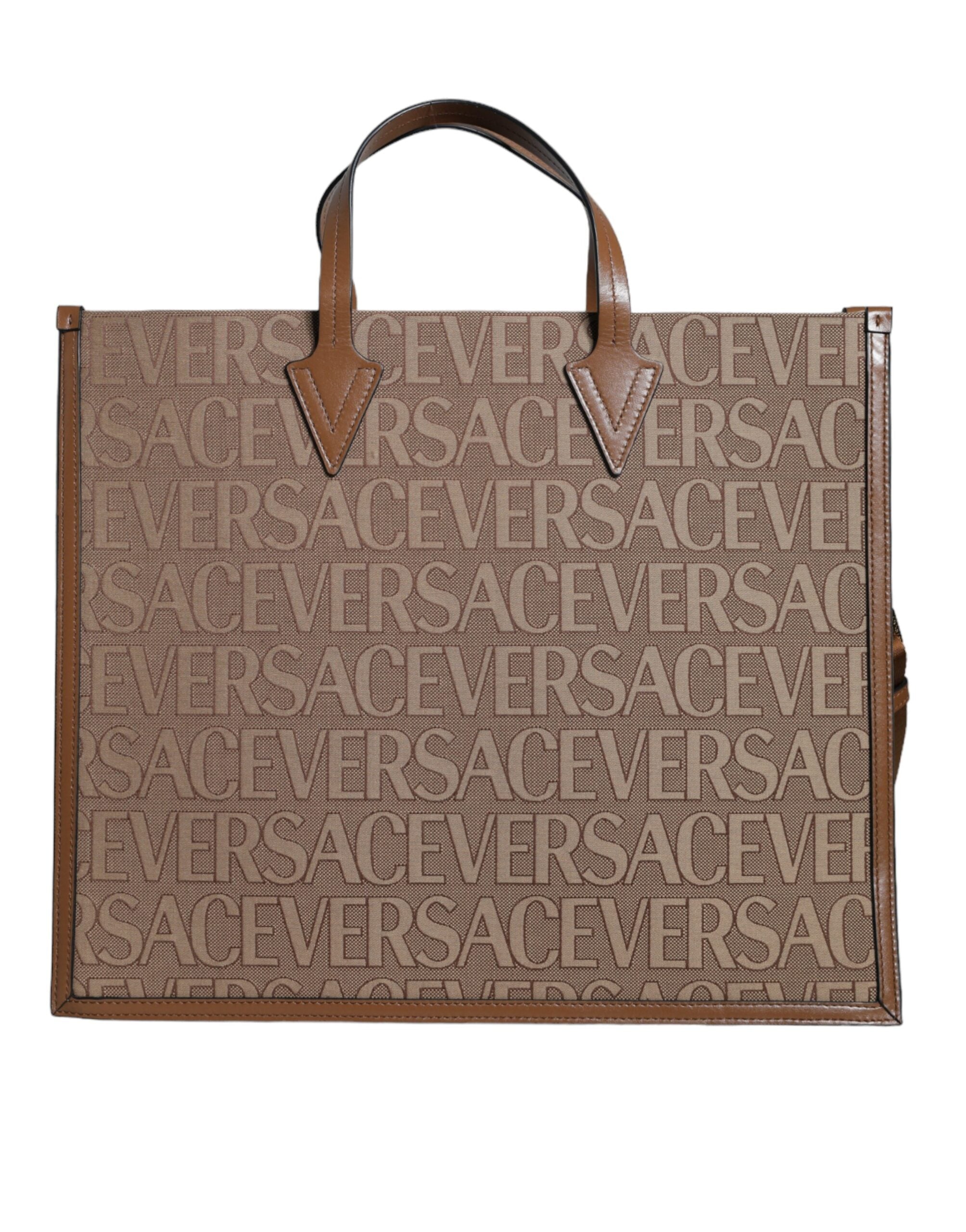 versace brown logo pattern tote bag large luxury designer bag