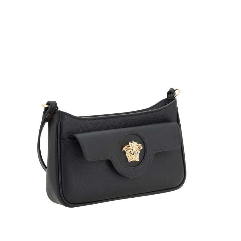 versace mini crossbody bag black calf leather medusa logo