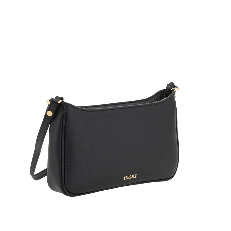 versace mini crossbody bag black calf leather medusa rear versace logo